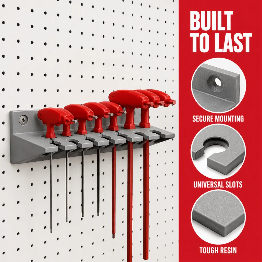 Wall Mounted Tool Rack Multifunctional Compact Size Screwdriver Holder No Drill Design Small Parts Storage Tool Holder