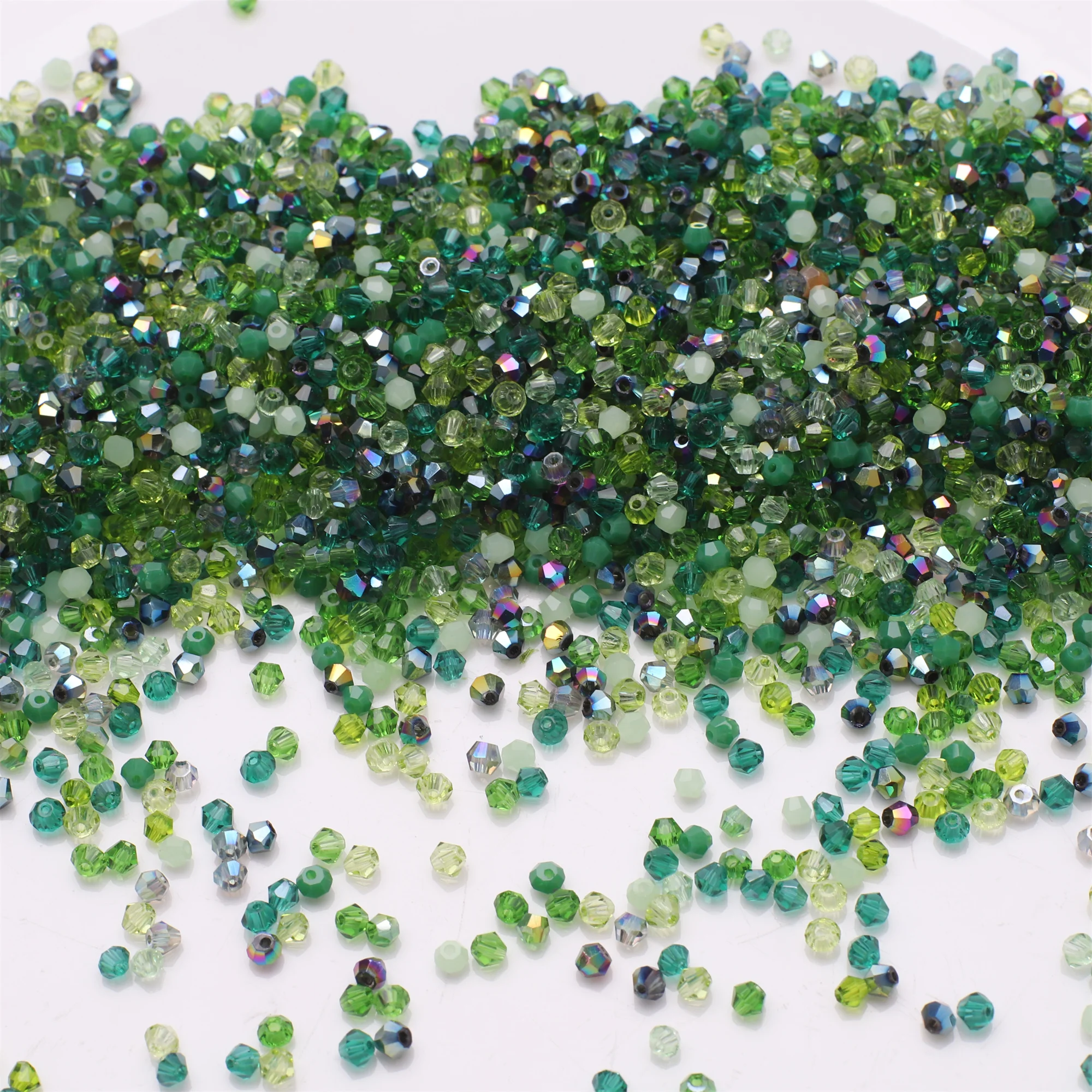 500 Pcs/Lot 2mm 3mm Faceted Crystal Glass Bicone Beads DIY Making Bracelets Necklace Earings For Art Craft Handmade Phone Chain
