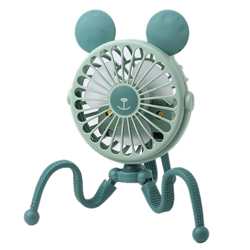 

LUDA Cartoons Octopus USB Fans Handheld Baby Stroller Bracket Silent Fan