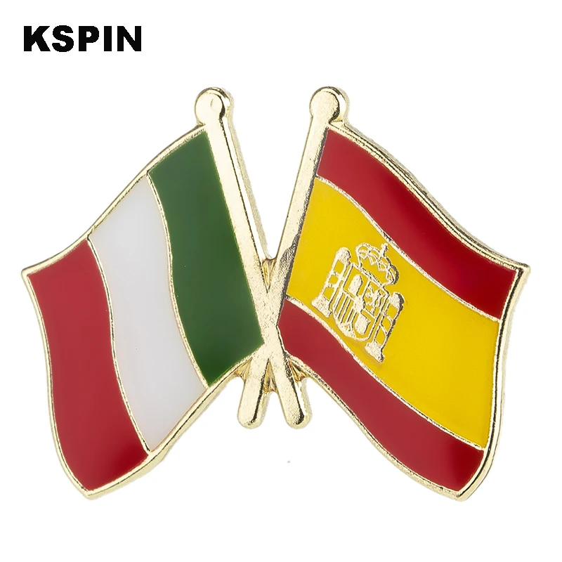 Spain Friendship Flag Lapel Pins Badge Brooch Badges on Backpack Pin Brooch