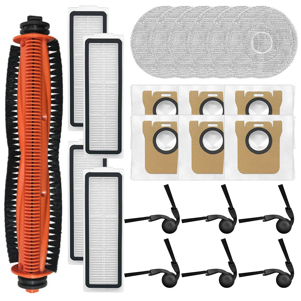 

For Xiaomi Robot Vacuum 5 / OV31GL Tricut Main Brush Mop Cloth Filter Bag Side Brush Vacuum Cleaner Accessories Plastic