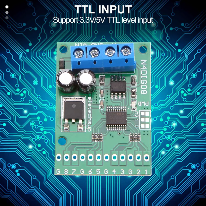 Interruptor Digital de entrada/salida de 8 canales TTL LvTTL CMOS RS485 Módulo de Control IO Placa Modbus Rtu para relé PLC, (No