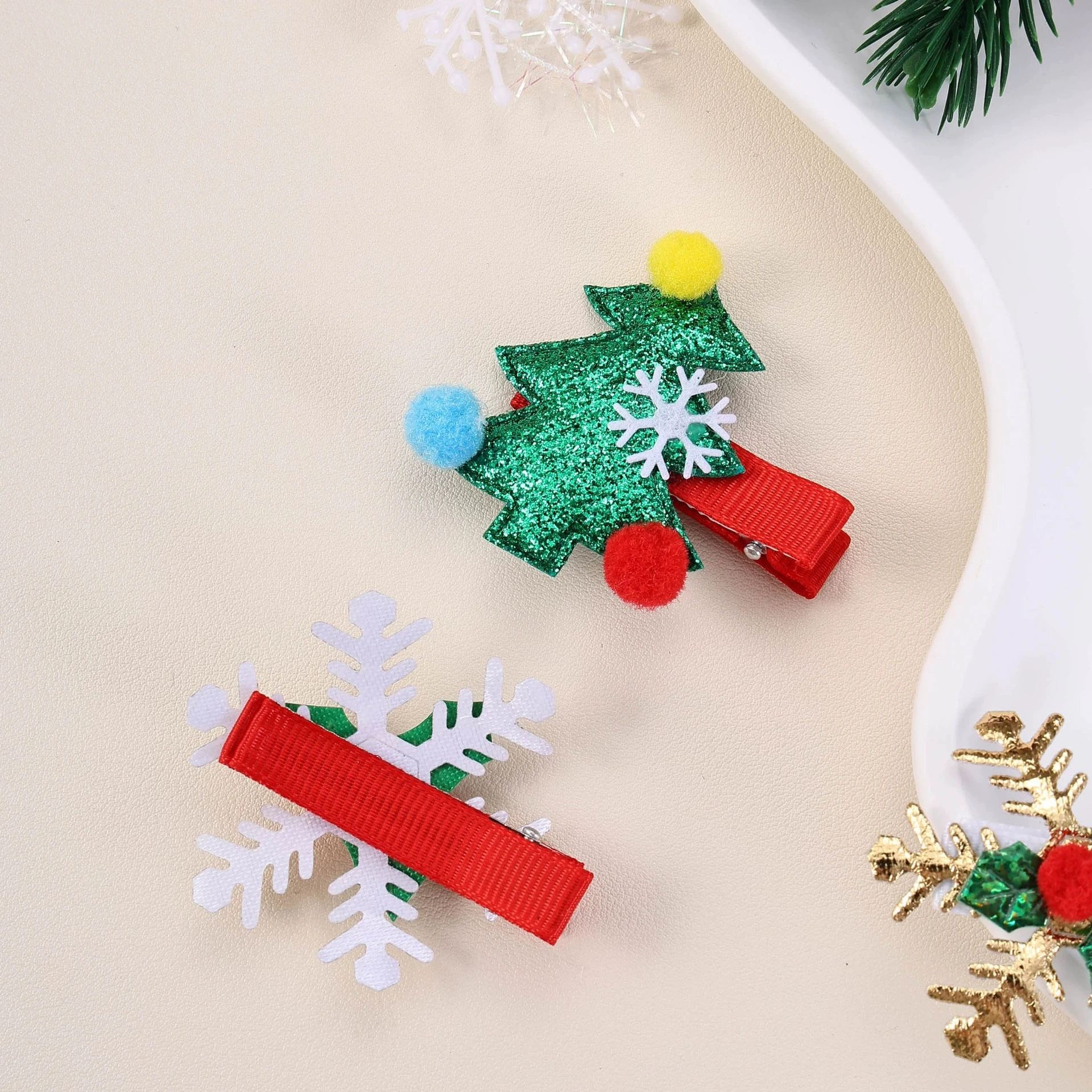4 teile/los Baby mädchen Haar Clip Frohe Weihnachten Decor Weihnachten Haarnadel Set Kinder Geweih clips Weihnachten Baum Haar Zubehör