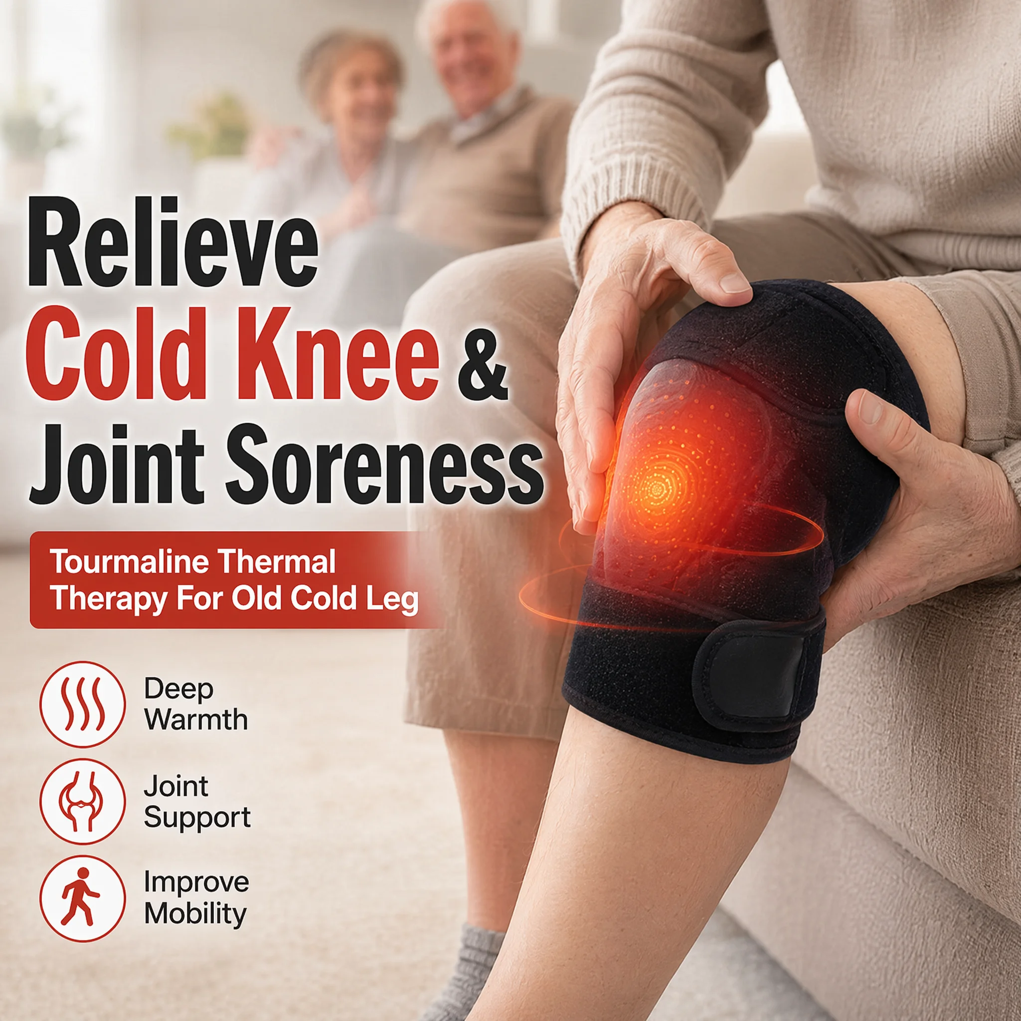 1pairs Tourmaline Knee Brace Self Heating Knee Support Kneepad Arthritis Pain Relief Magnetic Knee Pain Magnetic Knee Pain Brace