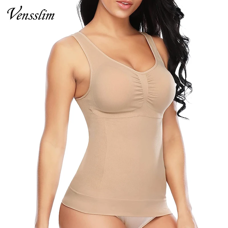 Vensslim Women Push Up Plus Size Bra Body Shaper Tops Removable Padded Waist Trainer Underwear Slimming Vest Corset Shapewear