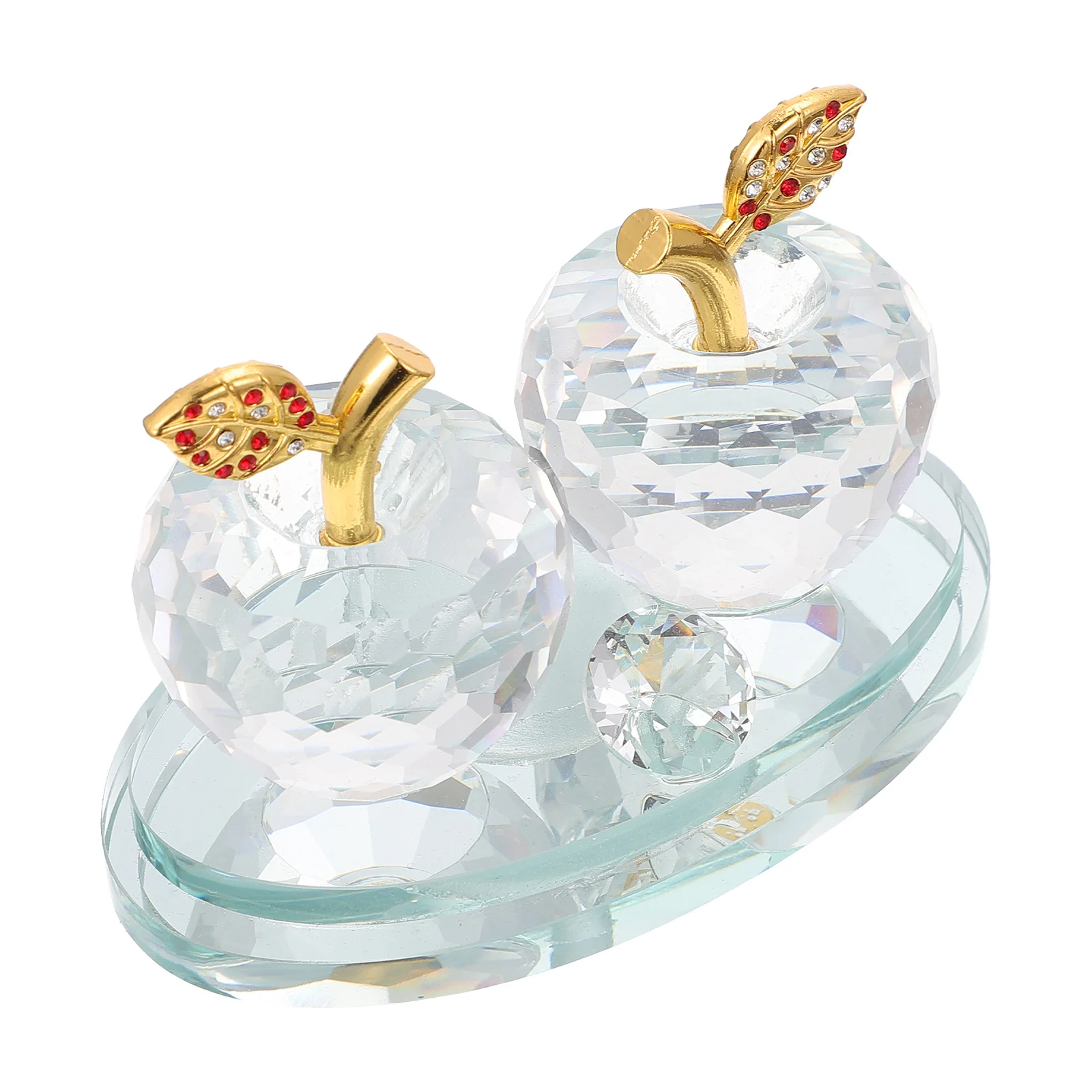 

1Pcs Crystal Apple Keepsake Xmas Crystal Adorn Desktop Ornament Cabinet Bar Cafe Decor Lightweight Compact Lucky Decor Gift