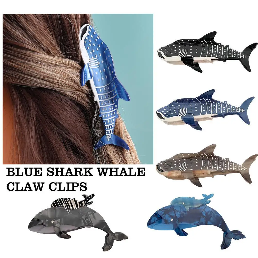 New Design Ocean Series Animal Grab Clip Cartoon Marine Shark Hair Clips Blue Black Whale Shark Shape Headdress Hair Accessories