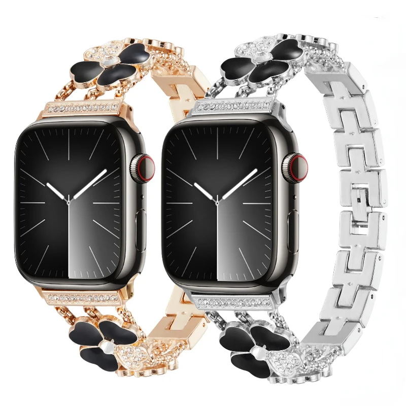 

Metal Diamond Strap for Apple Watch Band 9 8 7 45mm 41mm Luxury Bracelet Wristband IWatch 6 5 4 3 SE 44mm 42mm 40mm 38mm Correa