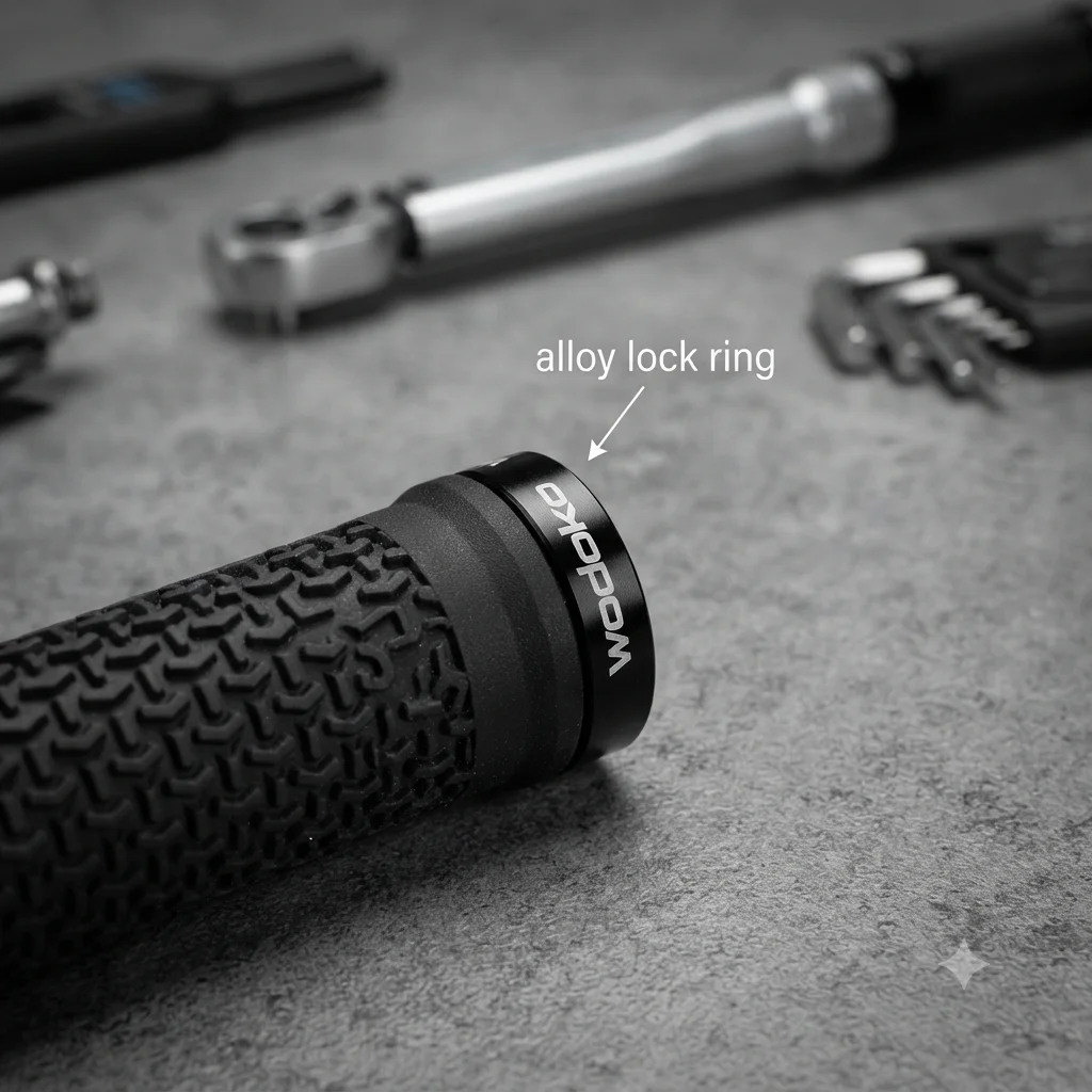 22.2mm Single-Sided Alloy Lock Ring Handlebar Grip Fixation for Mountain Bikes BMX Cycling