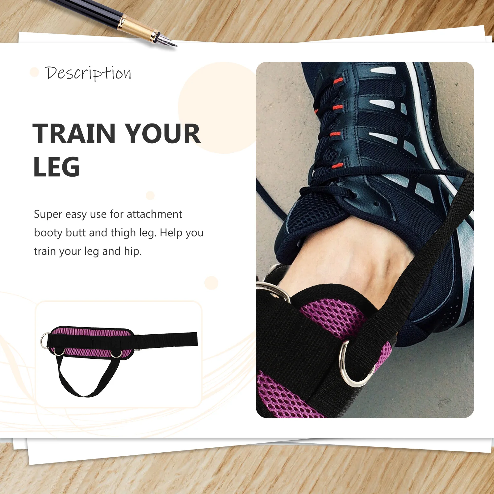 

Adjustable Ankle Buckle D-Ring Straps Fitness Ankle Cuffs for Cable Machines Hip Leg Workout Training for Cable Machine