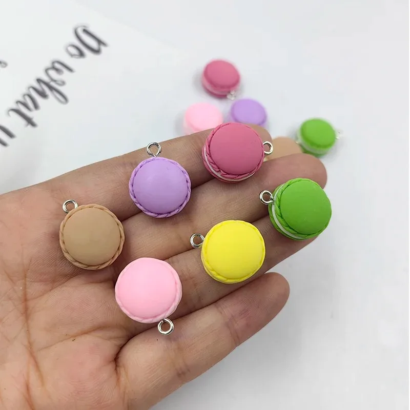 10Pcs Cute Round Macaron Resin Charms Colorful Flatback Pendants DIY Jewelry Accessories For Earrings Keychains