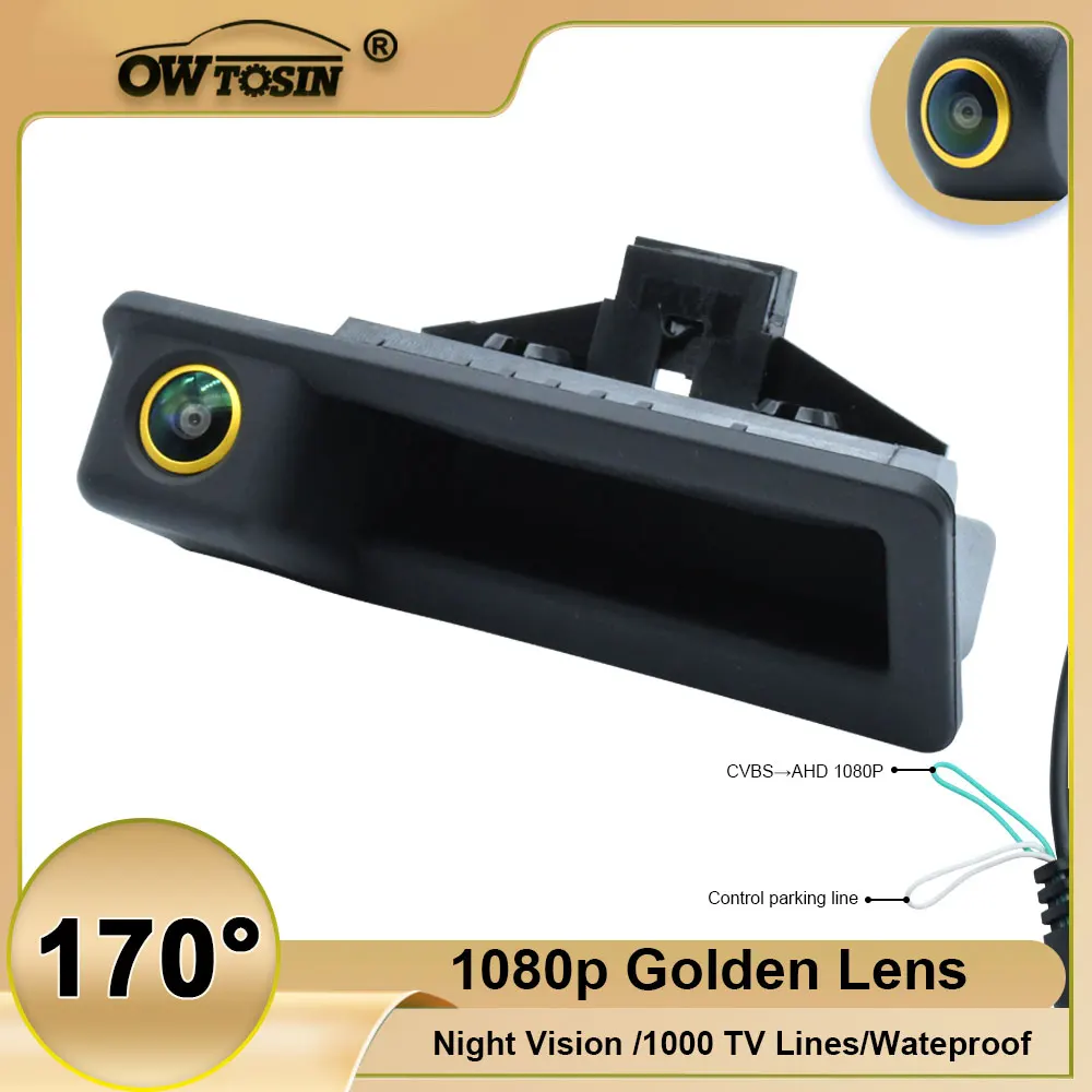 

AHD 1080P 170° Golden Vehicle Trunk Handle Rear View Camera For BMW 3 Series 5 Series X5 X6 E39 E60 E70 E82 Reverse Car Camera