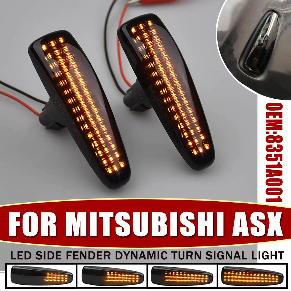 LED Dynamischer Blinker Seitenmarkierungsleuchte Sequentiell für Mitsubishi Lancer Evolution Evo X Outlander Sport RVR ASX Mirage 2014+ – Detail 1