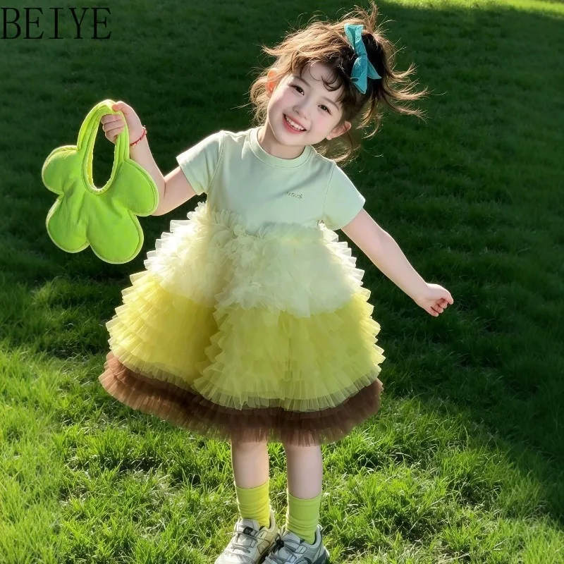 short-sleeve-gradient-cake-tulle-girls-dress-multi-layer-ruffle-puffy-tutu-dress-kids-casual-birthday-outdoor-party-dress
