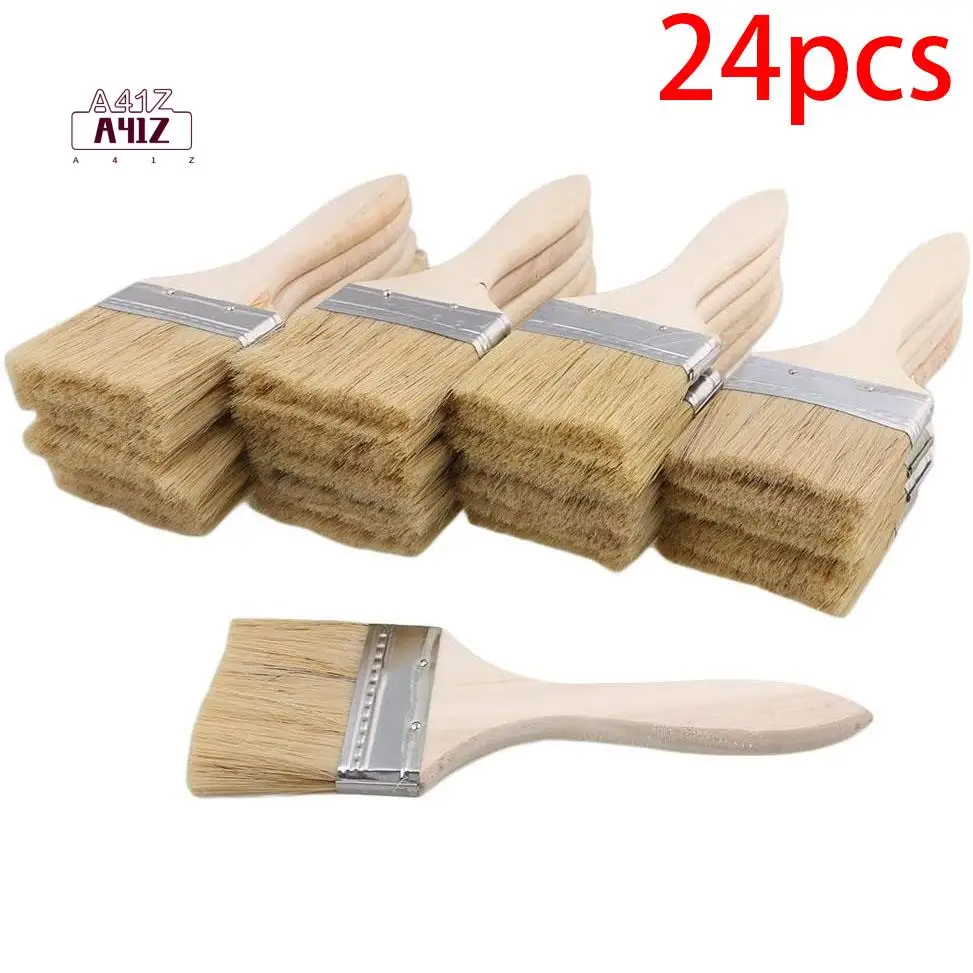 

A41Z-24Pcs Paint Brushes 70Mm Chip Paint And Varnish Brush Perfect For Wall And Wood Painting Stains Glues