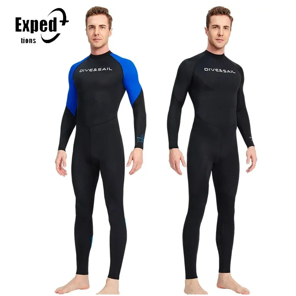 Men One-Piece Warm Surfing Diving Suit New Diving Suit Women Long-Sleeved Cold-Proof Snorkeling Winter Swimming Suit