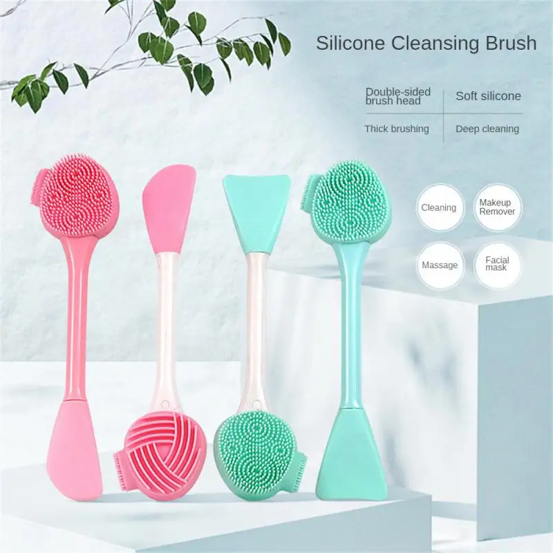 Facial Cleanser Brush -purpose Without Dead Corners 4 Colors Long Rod Beauty Makeup Tool Cleansing Brush Portable