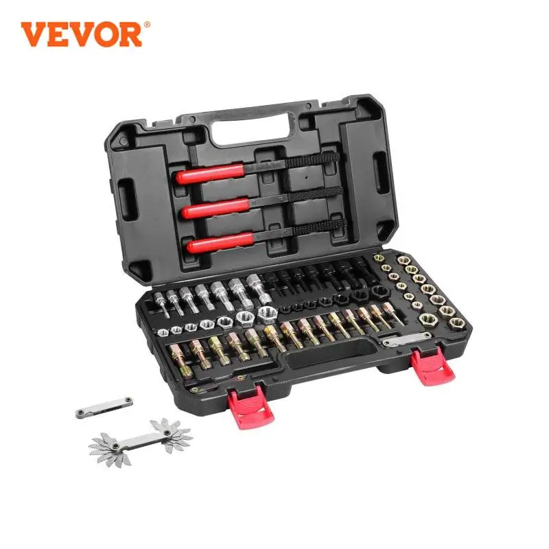 VEVOR Thread Chaser Set UNC UNF Metric Thread Restorer Tool Rethreading Tool Kit Heat Treated Steel for Mechanics DIY Enthusiast