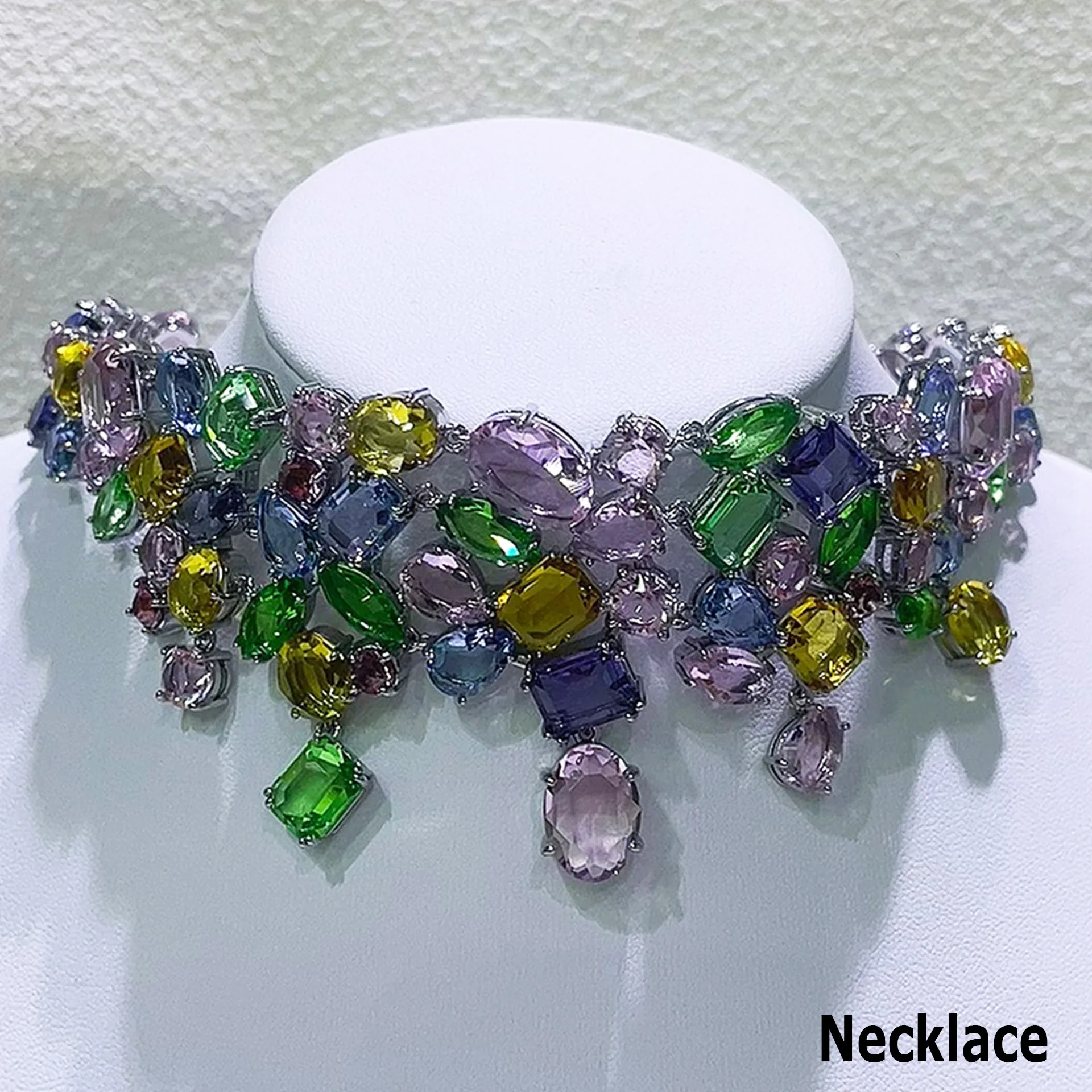 NONE Original farbiger Candy-Kristall 2026, hochwertiges Schmuckset, Luxusmarke, Halskette, Ohrringe, Armband, Ring für Frauen, Hochzeitsgeschenke 9