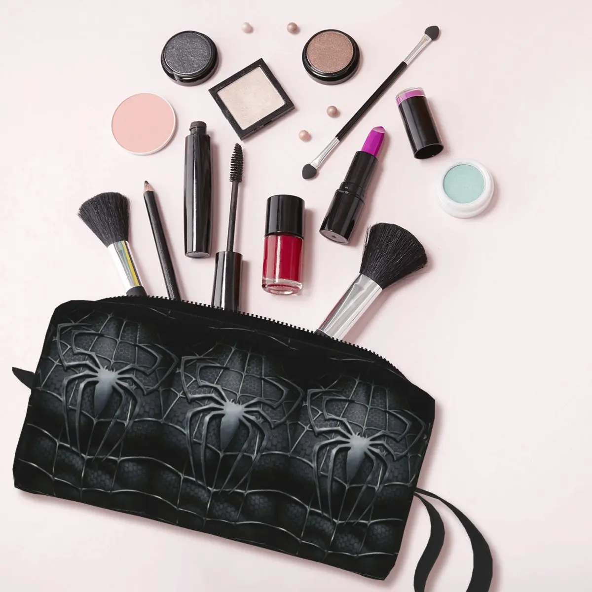 Spider Web Travel Bolsa de Higiene Pessoal Feminina, Organizador de Maquiagem Cosmética Bonito, Kit Dopp