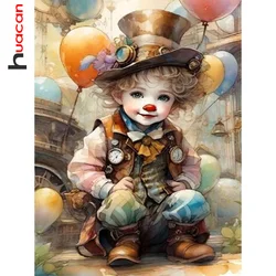 Huacan 5D DIY Diamond Painting Cartoon Diamond Embroidery Clown Cross Stitch Kit Rhinestone Pictures Home Decor