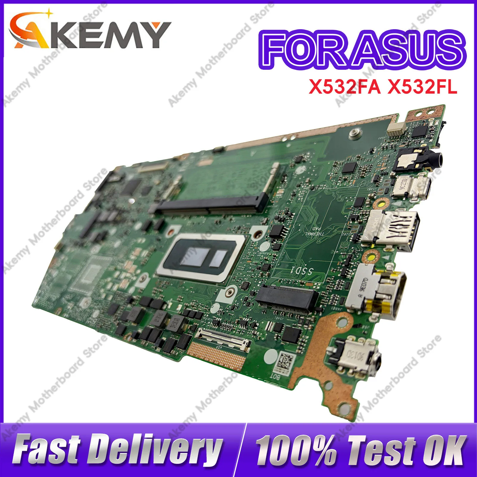 

X532FA Laptop Motherboard For ASUS X532FL V531F S5500F S531F K531F S532F K532F V532F X532FAC X532FL X532F Mainboard I3 I5 I7 CPU