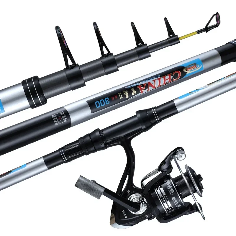 

New Carbon Sea Rod 2.1-3.9M Superhard Long Throwing Rod Telescopic Travel Fishing Rod Sea Boat Rock High Quality Fishing Gear
