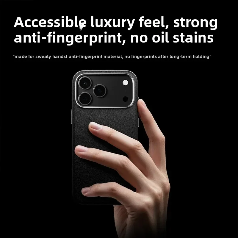 미니멀리스트 비즈니스 슬림 100% 천연 가죽 케이스 아이폰 17 프로 맥스 17 아리 16 15 마그네틱 맥세이프 충전 방수 보호