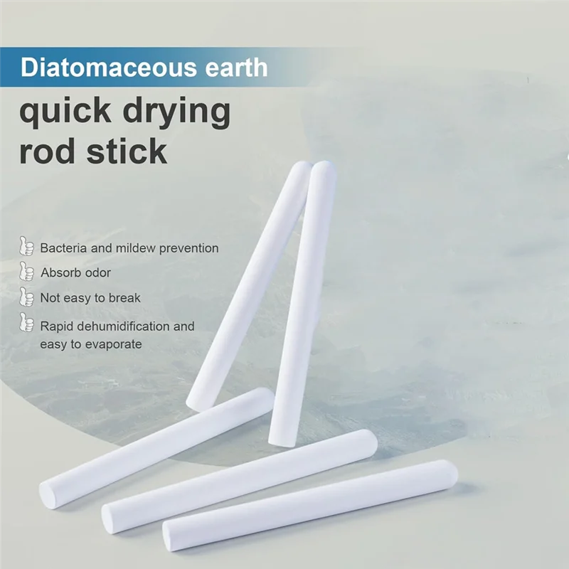 AS60-For , Diatom Drying Rod Stick 5 Pcs Reusable Deodorizer Dehumidifier Dry Stick Desiccant For Bathroom, Closet, Shoe