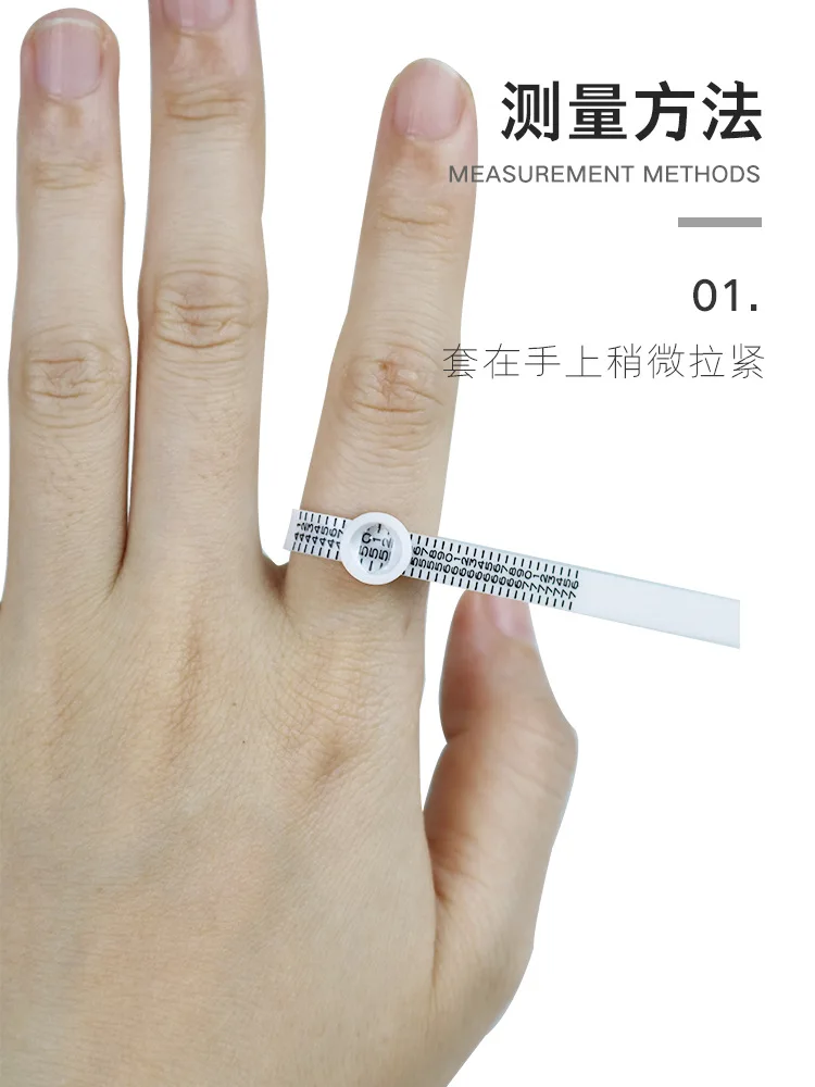 UK US EU Standard Measure Gauge Belt Ring Sizer With Magnifier Finger Size Coil Screening Jewellery Tools Custom Logo