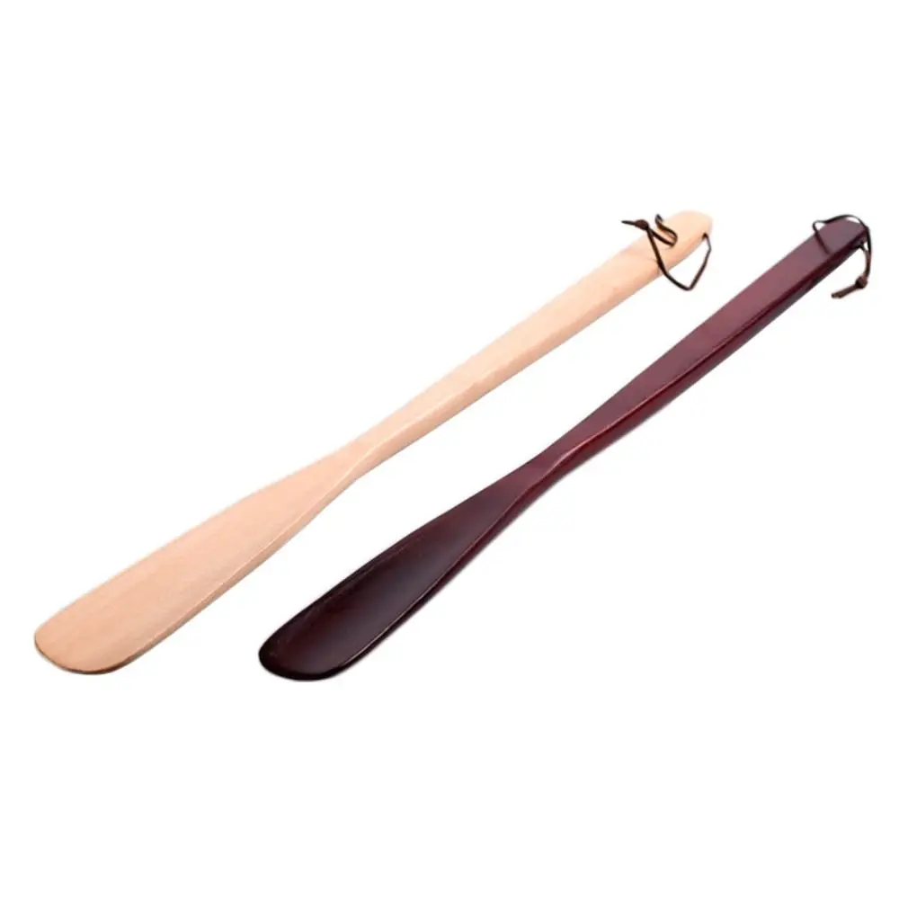 Hanging Shoe Horn Extra Long Handle Easy Remover Shoehorn Lifter Easy on Off Wood Seniors Put on Shoes Tools
