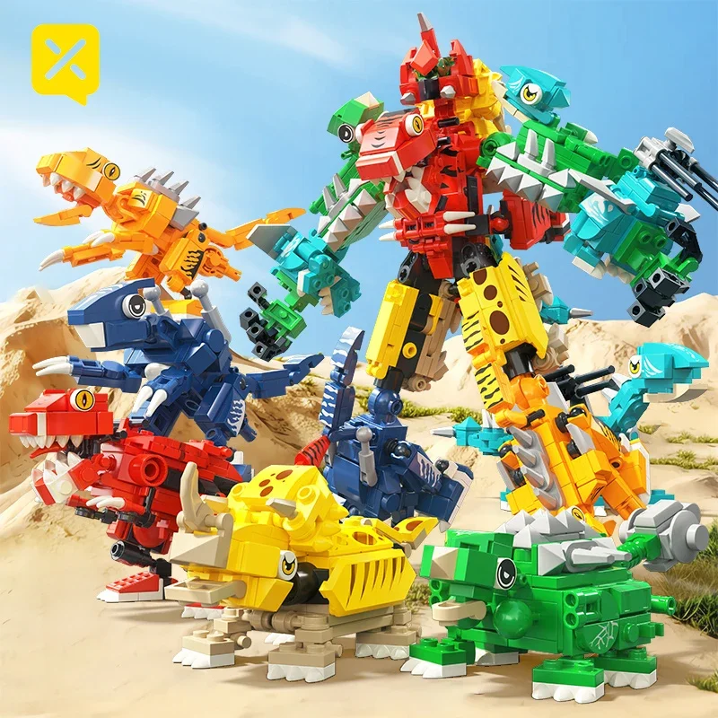 

TOYLINX Dinosaur Building Blocks 691PCS Brick Toy 6 in 1 Education DIY Toys Robot for Children Kids Boy Birthday Christmas Gifts