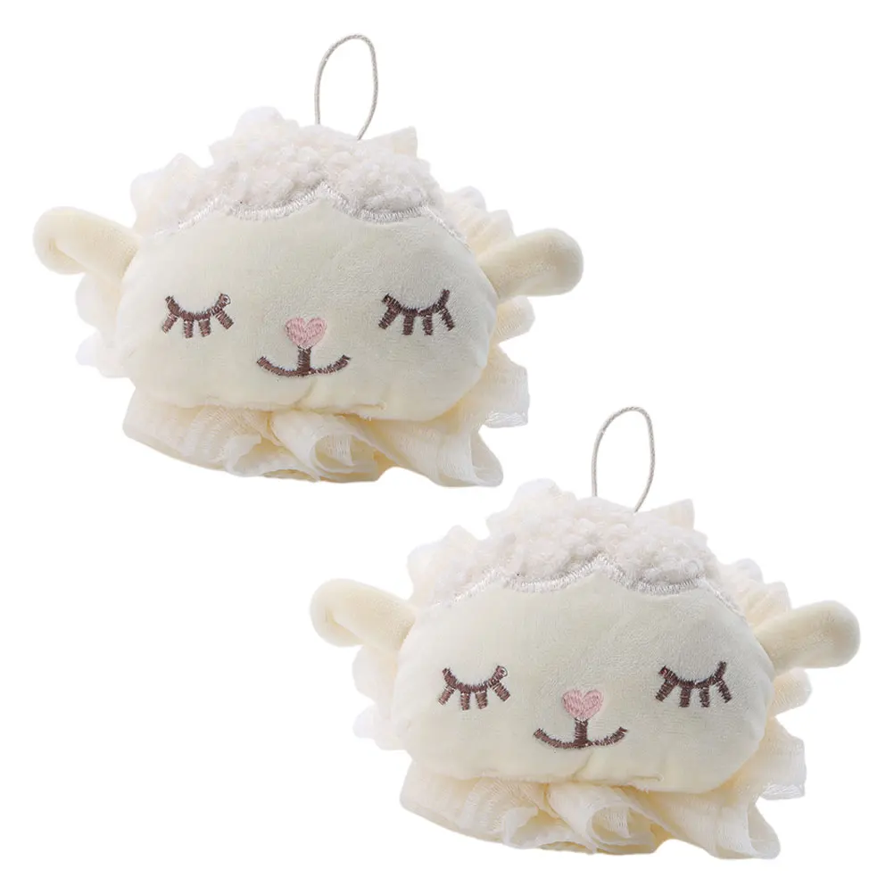 

2pcs Cartoon Sheep Bath Loofah Hanging Shower Ball Gentle Exfoliating Body Scrubber Sponge Women Bath Accessories