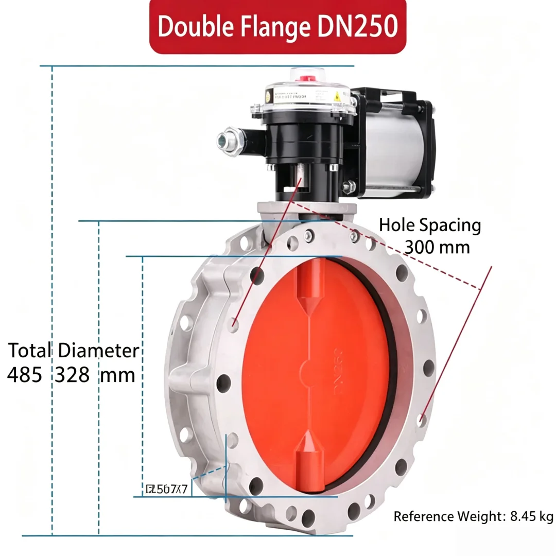 DN100‑DN300 Aluminum Alloy Pneumatic Dust Powder Butterfly Valve Cement Silo Discharge Butterfly Valve for Concrete Mixing Stati