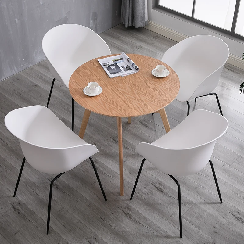 Canyang Nordic Solid Wood Foot Modern Simple Round Table Home Dessert Shop Restaurant Small Unit Table Negotiation Table