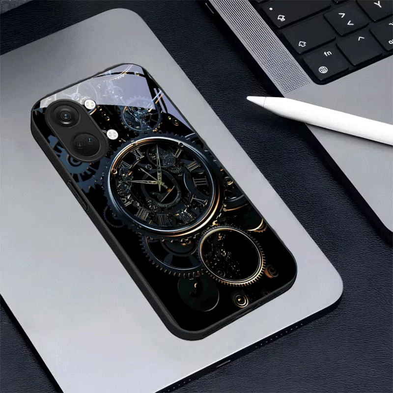 OnePlus Retro Mechanical Gear Black Glass Phone Case For OnePlus Ace 3 5 Pro Nord CE 2T 2 3 Lite 6 7T 8 9 10 Pro 2V 11R 12R 13R 4G Cover - Aliexpress Deal