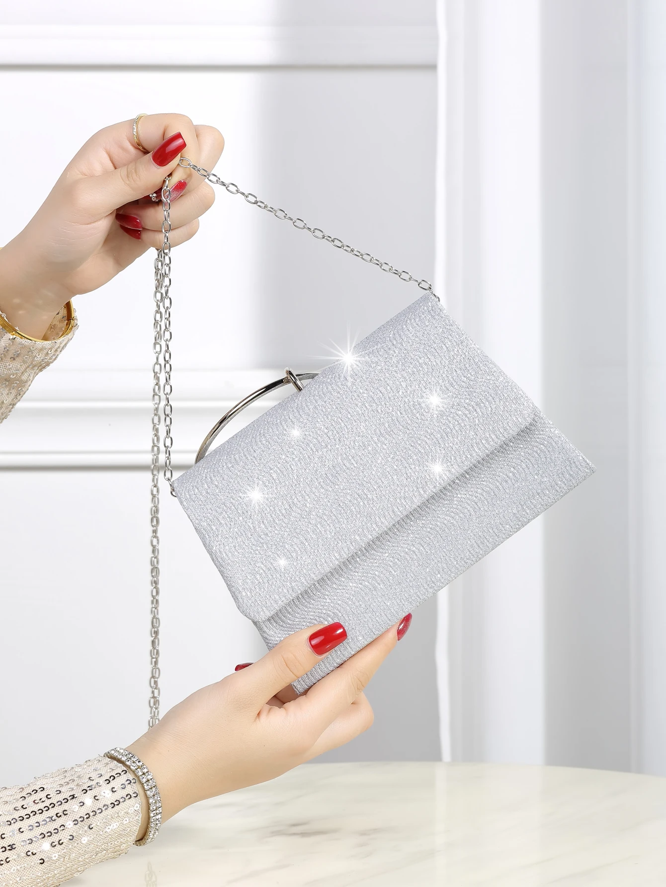 Valentine\'s Day Gift,Simple Design  Square Evening Bag，clutch bag, suitable for parties and weddings