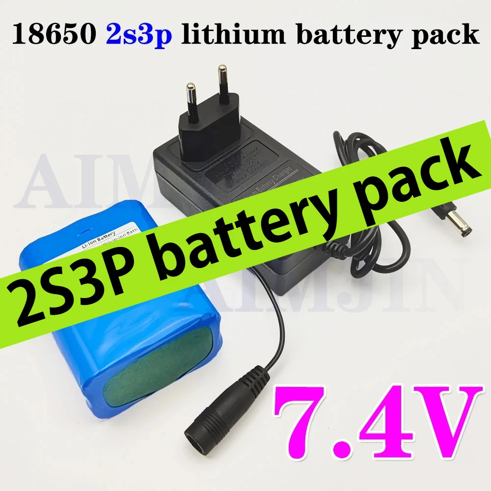 7.4V lithium-ion battery 10.5mAh emergency DIY 18650 lithium 2S3P battery pack fishing LED light Bluetooth speaker