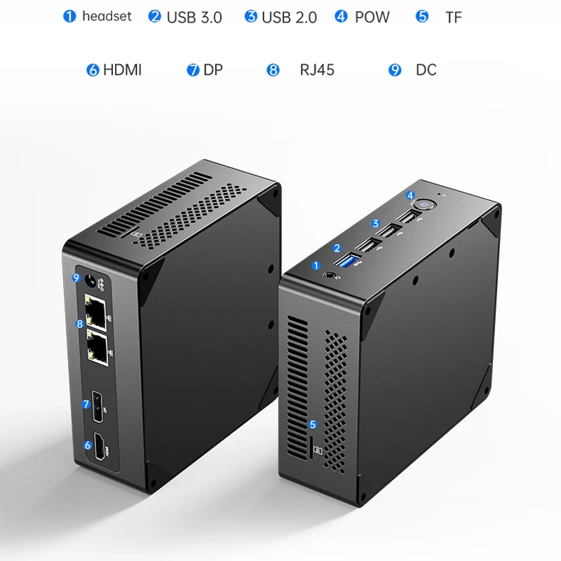 Mini ordenador de escritorio M9 de 12ª generación, Intel Alder Lake N100, Quad Core, hasta 3,4 GHz, DDR4, NVME, WiFi6 Dual, HDMI2.0, 4K @ 60Hz, 4 x USB3.2