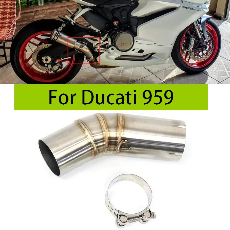 

60mm Motorcycle Exhaust For Ducati 959 Panigale Middle link pipe Escape Stainless Steel Slip OnMuffler