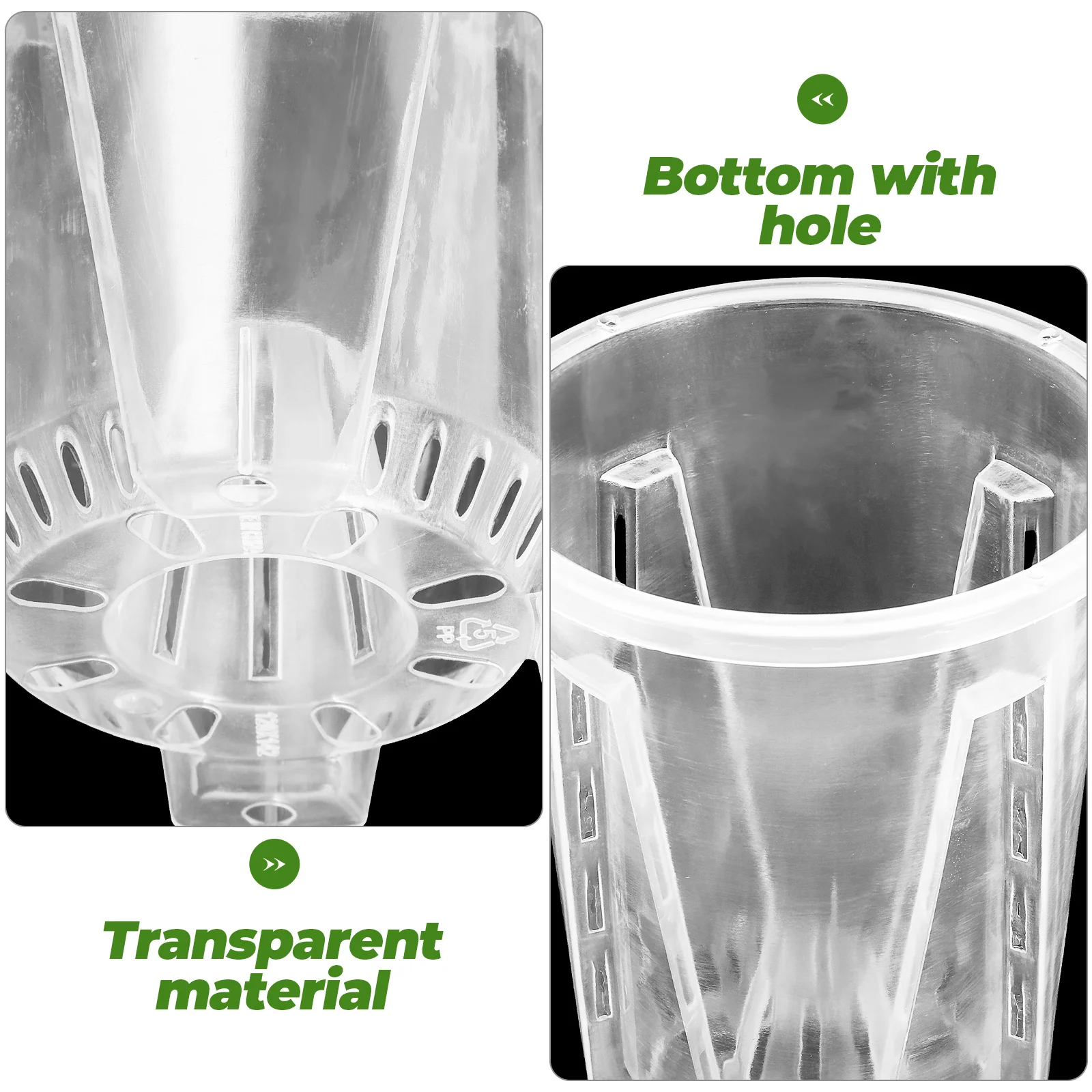 

6pcs Orchid Pots Plastic Flower Pot Drainage Breathable Nursery Planters Clear Planting Flowerpots Gardening for Phalaenopsis