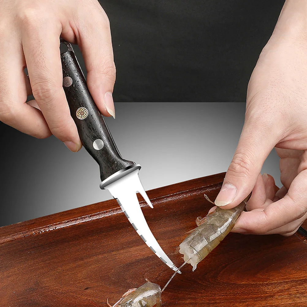 

Shrimp Peeling Tool Stainless Steel Shrimp Line Remover Kitchen Gadgets Easy Operation Comfortable Grip Small Size Practical Use