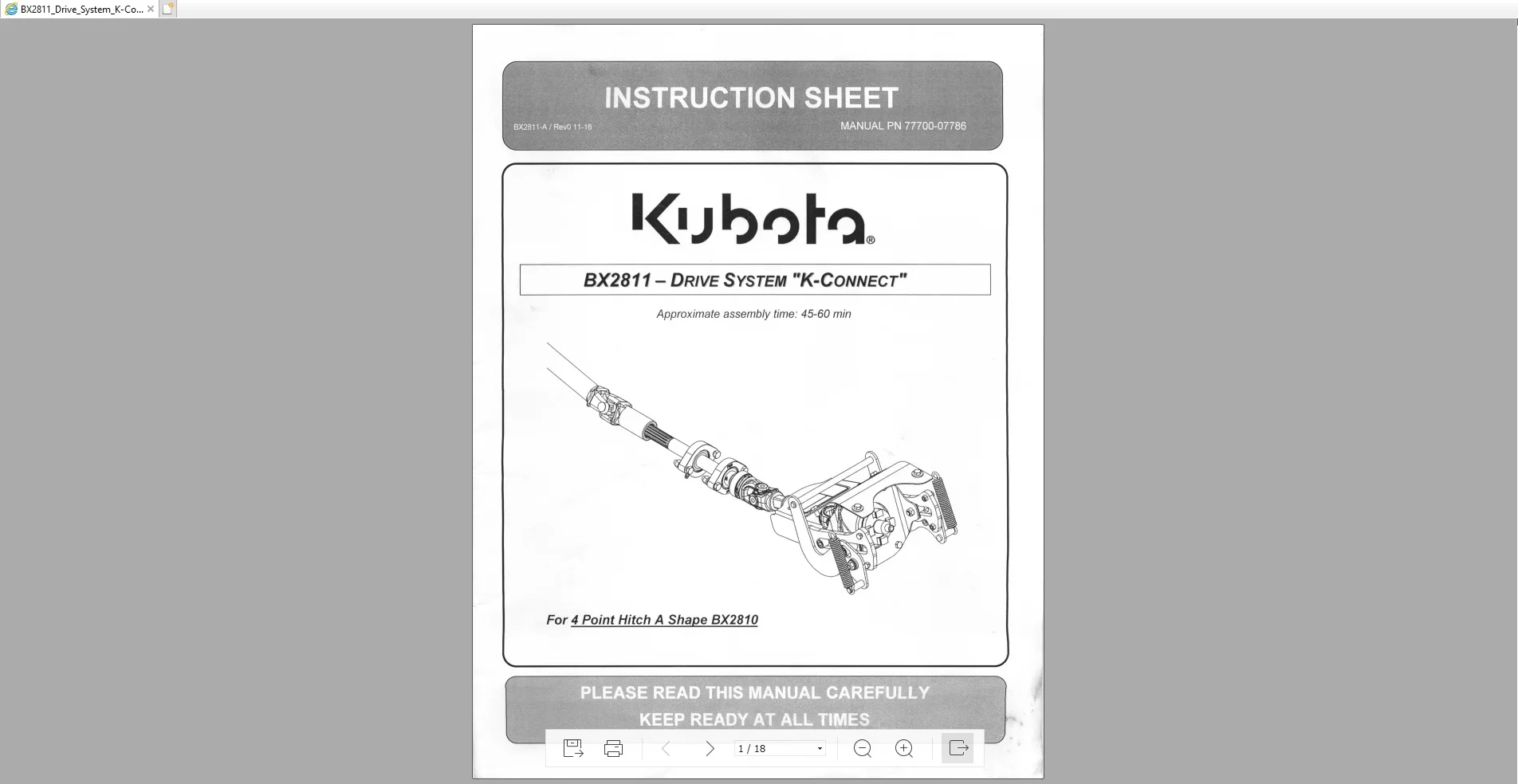 Kubota Construction, Tractor & Engine Workshop Services Operator & Parts Manual DVD