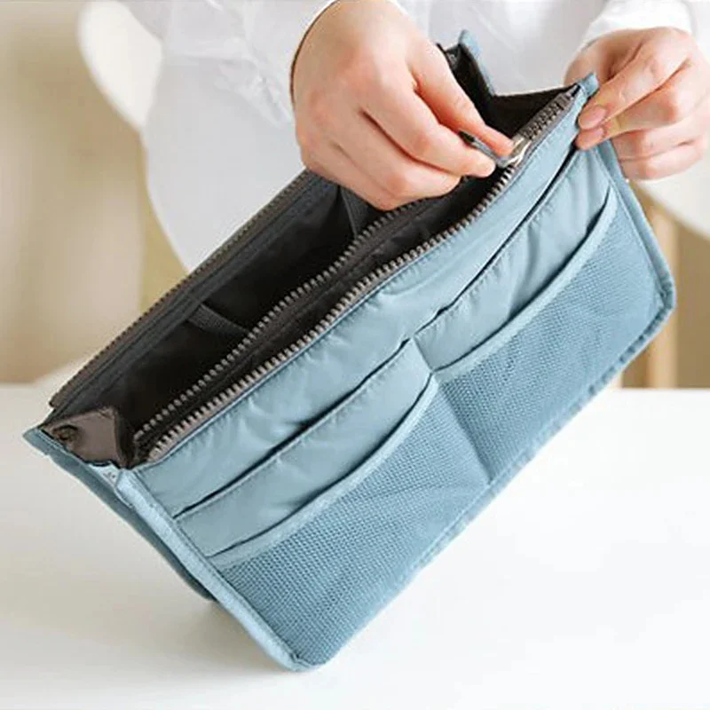 Multifunctional Bi-fold Storage Bag Double Zipper Large Capacity Storage Arrangement Makeup Toiletries Large Classification Bag