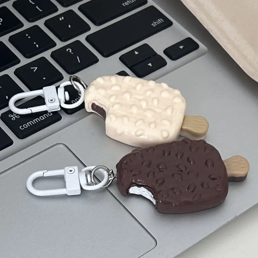 Bag Pendant Chocolate Ice Cream Keychain Jewelry Accessories Car Keychains Simulation Food Keychain Charms Resin Keychain Women