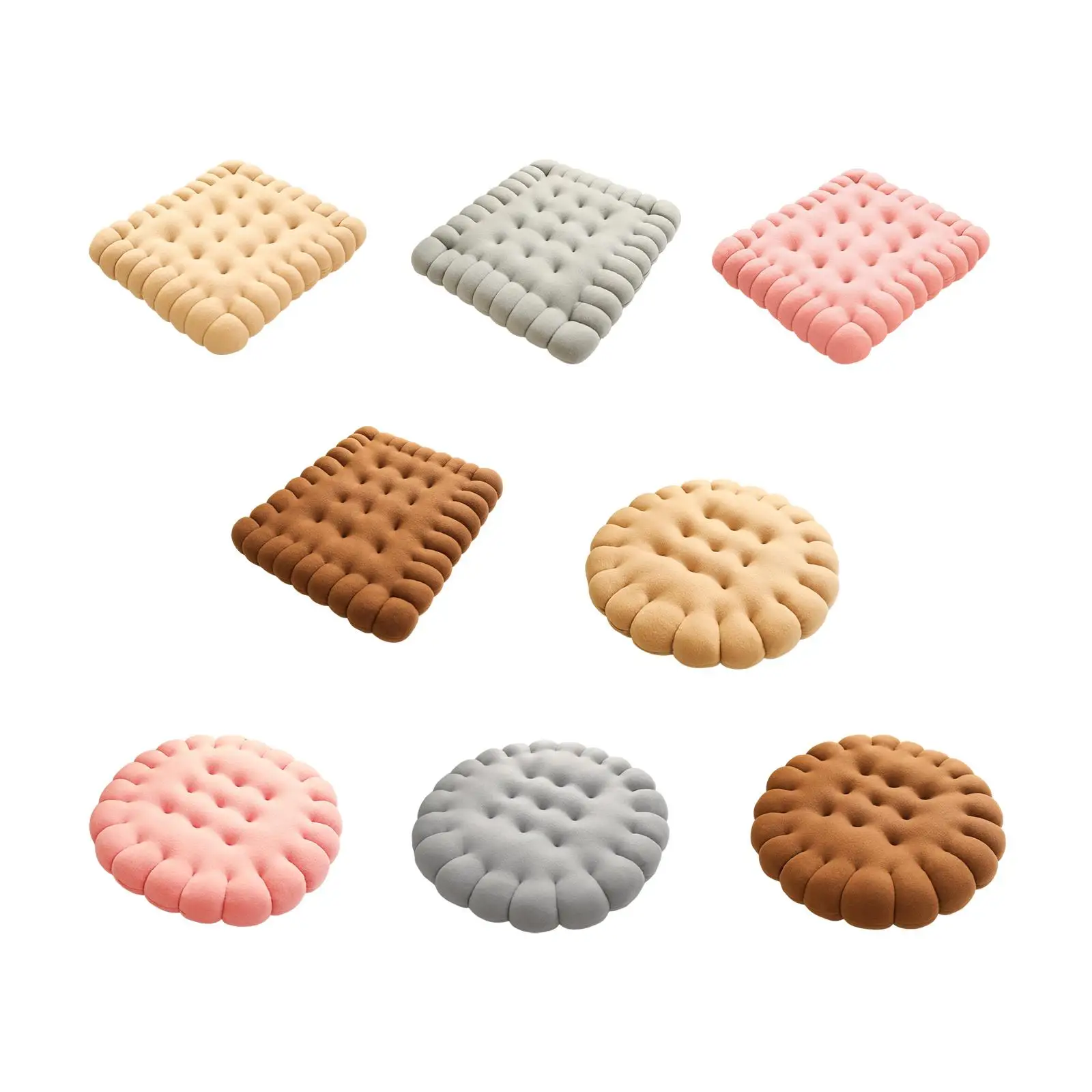 Biscuit Shape Cushion Decorative Comfy Seating Cushion for Seat Gift Balcony