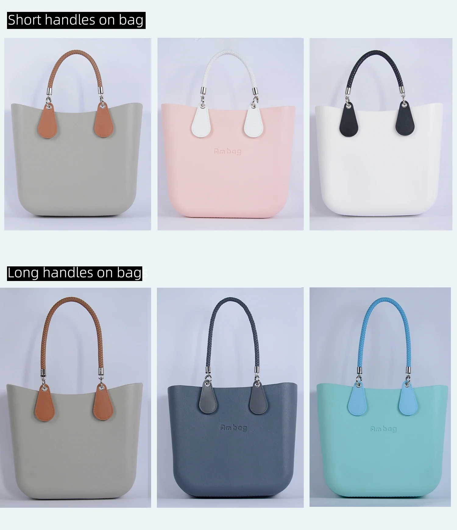 New 1 Pair Obag PU Woven Braided Leather Rope Handles Straps Round Handlefor O Bag Accessoires