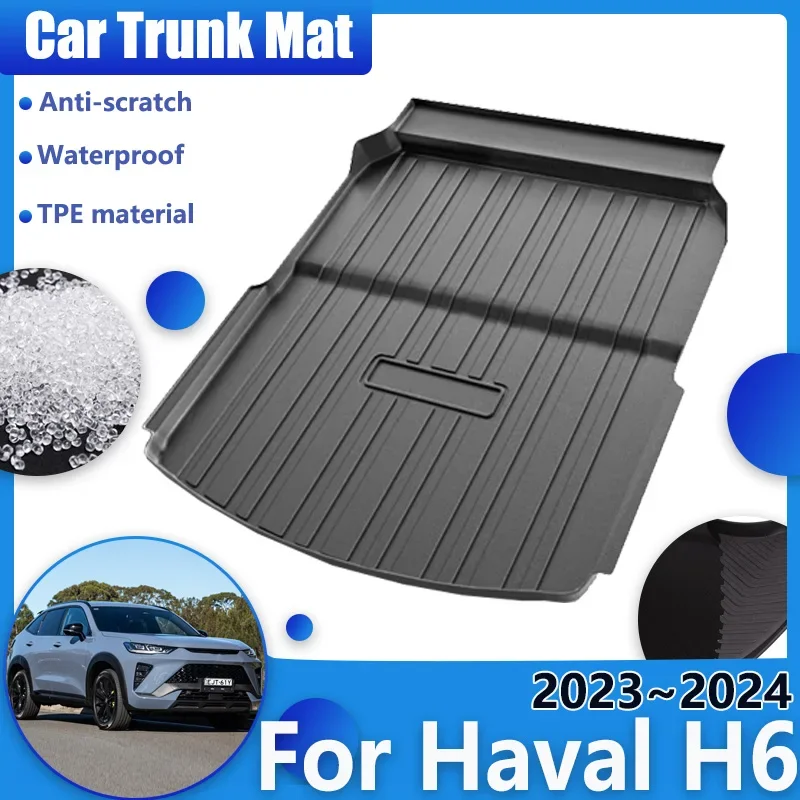 

Car Accessories for Great Wall GWM Haval H6 2023 2024 Rear Trunk Floor Mat Clean Waterproof Anti-dirty Carpet 3D TPE Storage Pad