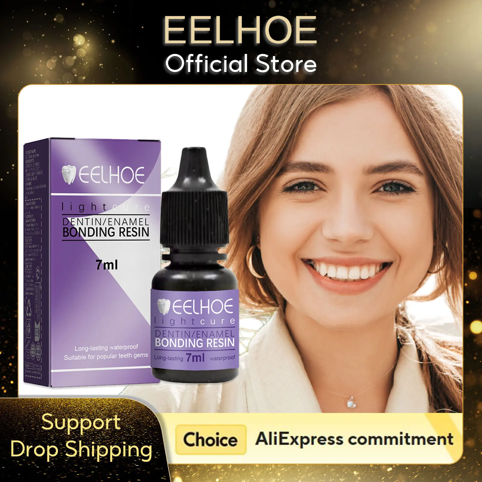 

EELHOE Diamond Glue Dental Teeth Decoration Easy to Remove Adhesive Dental Applicator Sticky Super Glue for Tooth Gemstone 7ml