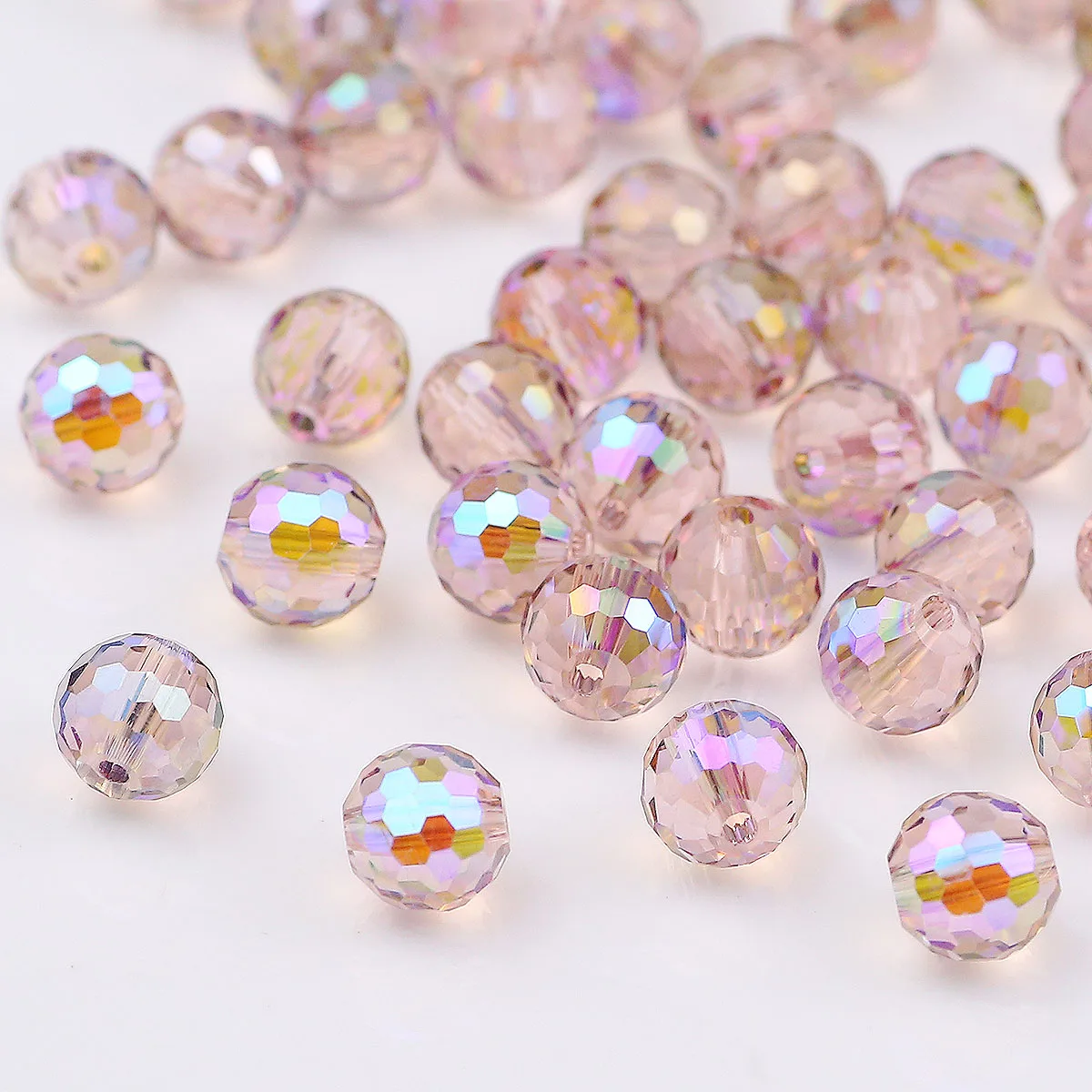 

8mm Phantom Purple 96Facets Crystal Glass Spacer Beads 50-150Pcs Spacer Loose Beads for DIY Jewelry Making Bracelet Accessories